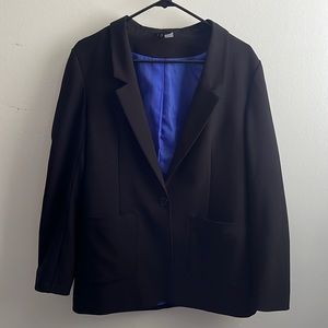 H&M Blazer Black with Blue Lining Sz12 Business Casual Workwear Like New